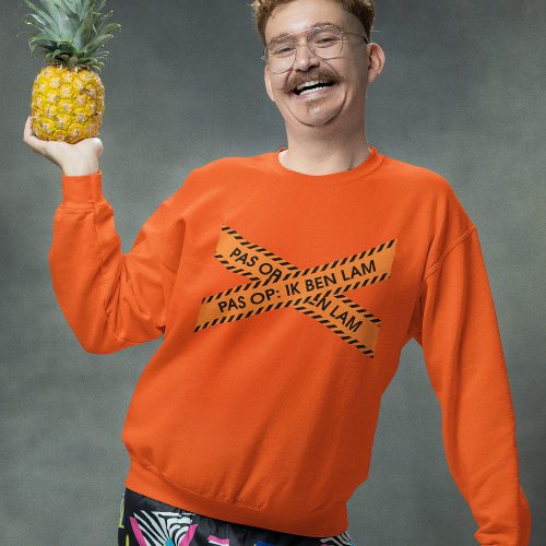 Oranje EK WK Koningsdag Trui Pas Op Ik Ben Lam 2