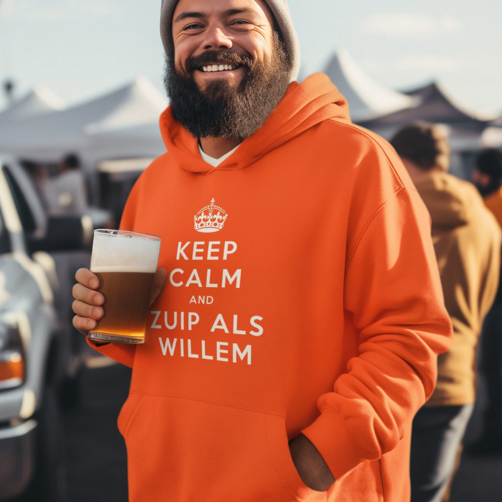 Oranje Koningsdag Hoodie Keep Calm And Zuip Als Willem
