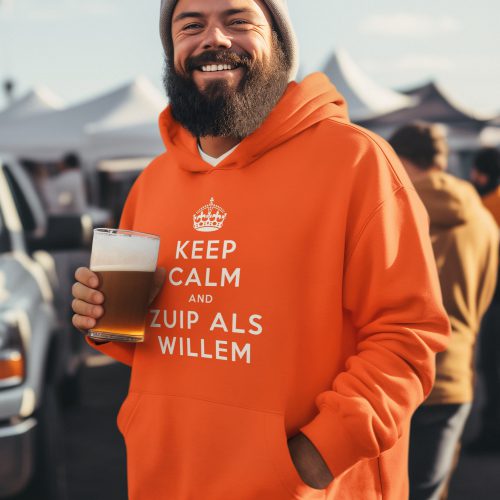 Oranje Koningsdag Hoodie Keep Calm And Zuip Als Willem
