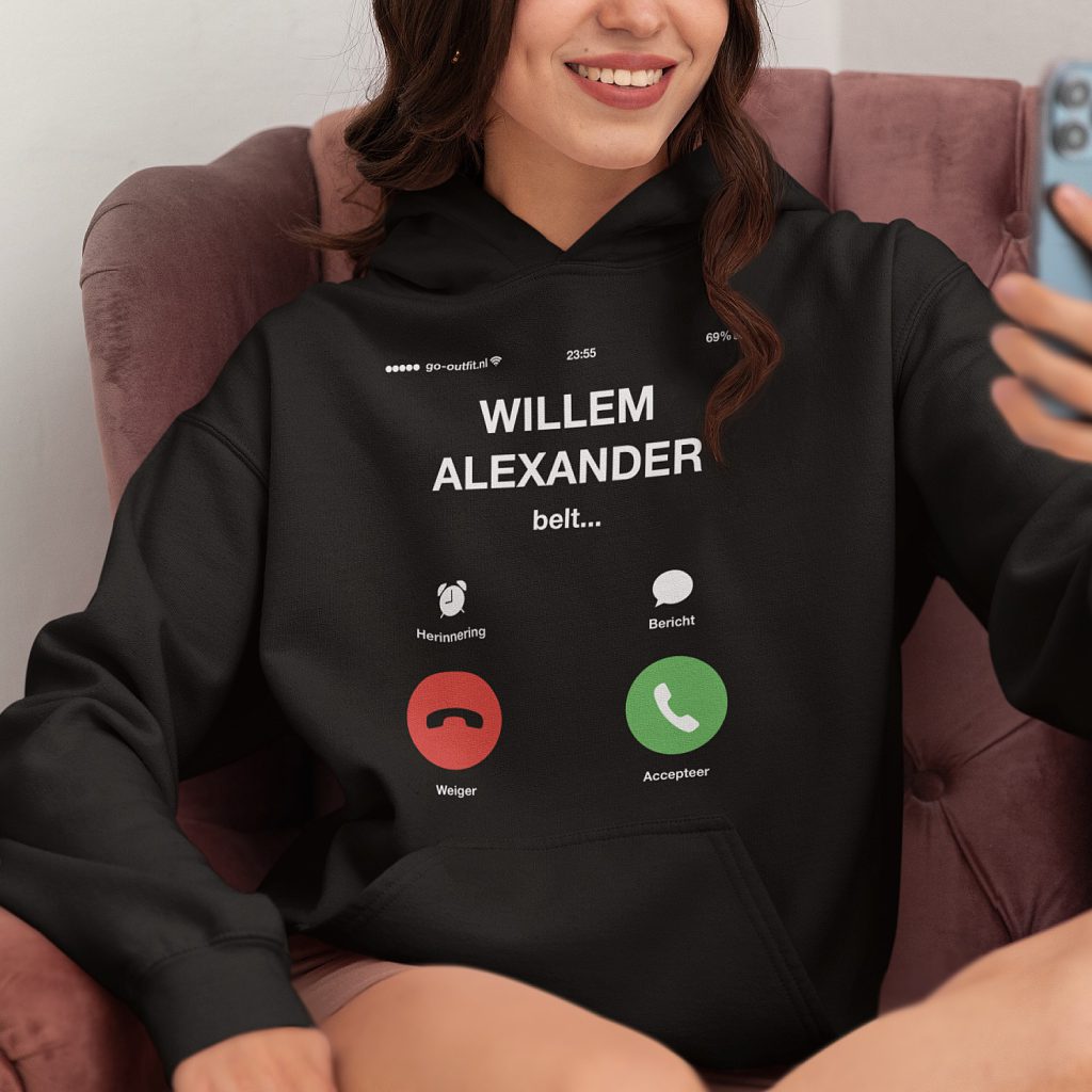 Zwarte Koningsdag Hoodie Willem Alexander Belt