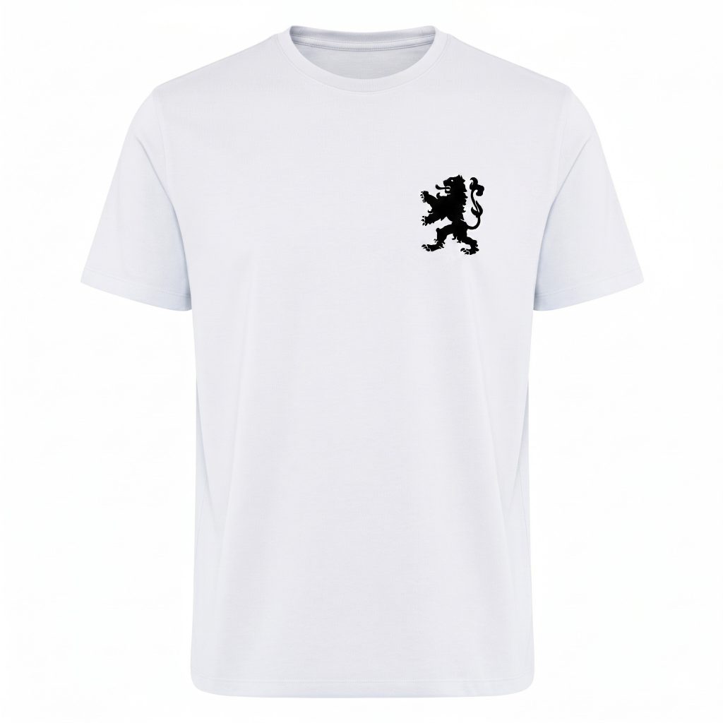 Wit T-Shirt Zwarte Leeuw